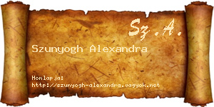 Szunyogh Alexandra névjegykártya